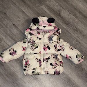 Disney Minnie Mouse Puffer Jacket - Cream, Pink, Black
